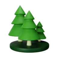 3d icon forest isolated on transparent background png