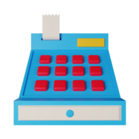 3d icon cash register isolated on transparent background png