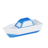 3d icono barco aislado en transparente antecedentes png