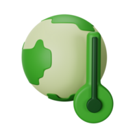 3d icon global warming isolated on transparent background png