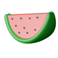 3d icon watermelon isolated on transparent background png