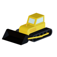 3d ikon bulldozer isolerat på transparent bakgrund png