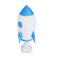 3d icon rocket isolated on transparent background png