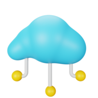 3d icono nube aislado en transparente antecedentes png