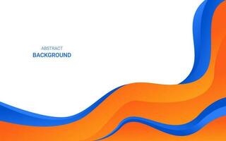 Abstract wave gradient blue and orange background vector