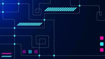 brillante líneas y puntos con rectangular formas para futurista tecnología antecedentes. grande datos visualización, comunicación y red conexión concepto. vector ilustración.