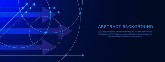 Abstract dots and lines with gradient arrow for futuristic world data network concept background. Global network, communication technology and big data visualization. Vector illustration.