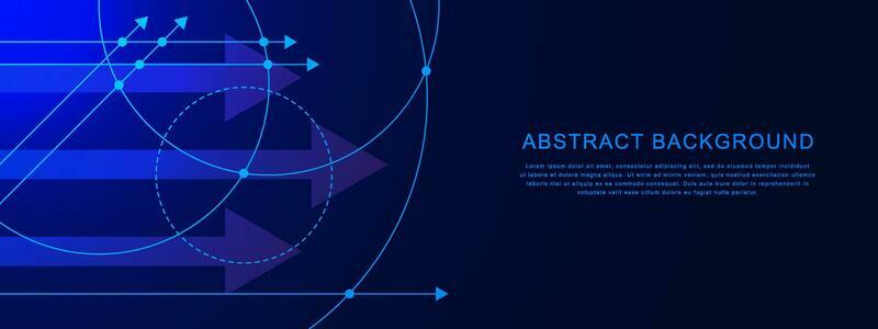 Abstract dots and lines with gradient arrow for futuristic world data network concept background. Global network, communication technology and big data visualization. Vector illustration.