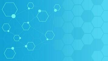 resumen médico antecedentes diseño. hexagonal formas molecular estructura para medicamento, química, Ciencias y tecnología antecedentes. vector ilustración.
