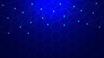 Futuristic technology background with hexagons and dots lines connection. Medical, chemistry, science and technology concept. Vector illustration.