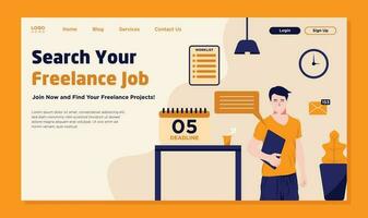 Join Freelancer Website Landing Page Design Vector