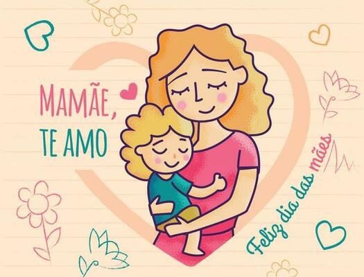 Dia das maes mothers day card banner children illustration minimalist
