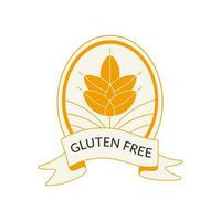 Gluten free labels. Grain symbol. Vector illustration.