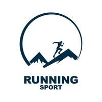 Running Man silhouette Logo, Marathon logo template, running club or sports club with slogan template vector