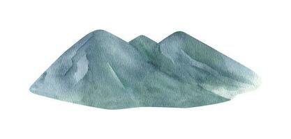 Adorable hand painted watercolor blue mountain vector