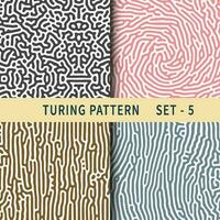 Different Organic abstract turing patterns set vector