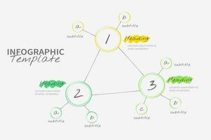 Hand drawn mind map design infographic template vector