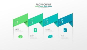 flow chart infographic with 4 steps in modern style vector