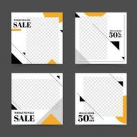 Trendy and simple weekend sale social media ad post illustration, editable template for social network posts vector