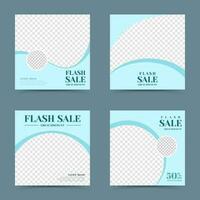 Elegant flash sale social media ad post illustration, editable template for social network posts vector