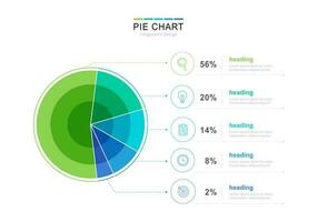 Colorful business pie chart design for documents, reports, presentations and infographic. vector