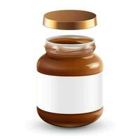 Chocolate spread can jar with blank label in 3d illustration vector