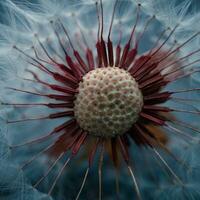 beautiful dandelion flower in springtime, dark background photo