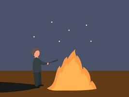 bonfire vector illustration flat design