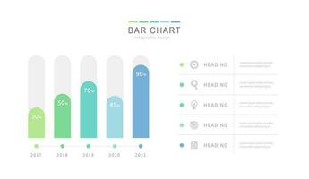 Colorful bar chart infographic template with design elements and icons vector