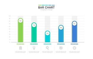 Elegant infographic design with colorful bar chart elements vector