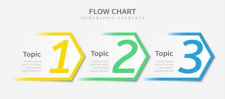 Flow chart infographic template design, colourful infographics with arrow elements. vector