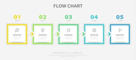 Simple infographic template design with five banner options vector