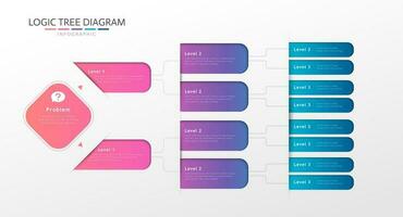 Logic tree diagram infographic template with design elements vector