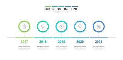 Business timeline infographic design for office presentation with icons vector