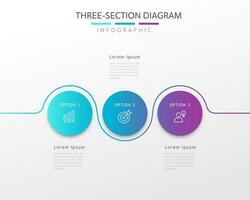 3 steps modern flowing infographic template for presentations, advertising, annual reports, web design vector