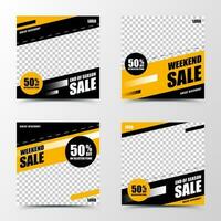 A set of social media template design with black and green color, creating a speedy, fast atmosphere,suitable for automobile, cars, sport industries or sales, business promotion vector