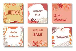 Autumn background design. Set of templates for autumn design. vector