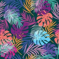 Colored tropical leaves. Seamless pattern with floral elements. Aloha fabric collection. Template for textile design, postcards, covers. vector