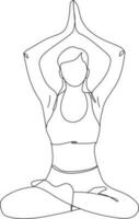 Inhale Yoga Pose Illustration vector