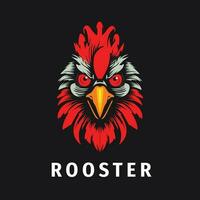Angry rooster illustration template design vector