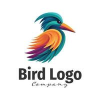 pájaro logo vistoso degradado ilustración modelo diseño vector