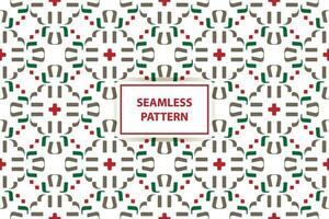 Vector geometric seamless pattern. Abstract graphic background with squares, lines, grid. Simple geo texture. Light green and white color. Ethnic style ornament. Repeat vintage design for decor, print