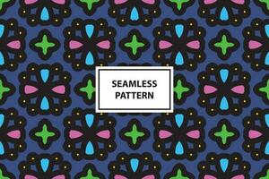 vintage multi colored seamless pattern. grid arrangement, geometric stylized flowers, squares and circles, 60s, 70s. surface design, fabric, paper, stationery, card, banner, textile vector