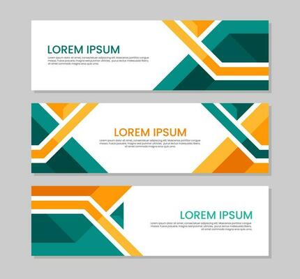 Set horizontal banner template collection