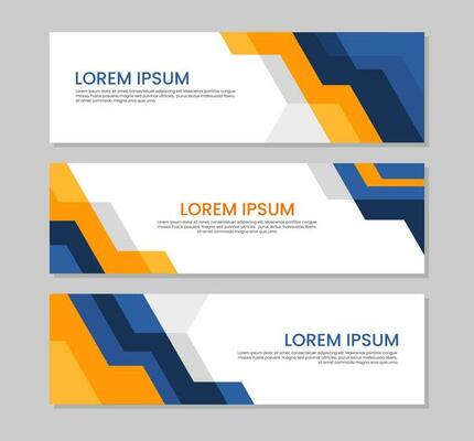 Set horizontal banner template collection