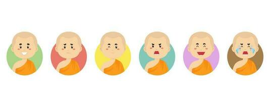 Budha avatar con varios expresión vector