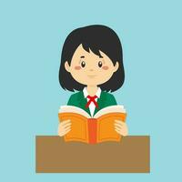 Student Read a Book vector