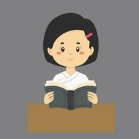 Student Read a Book vector