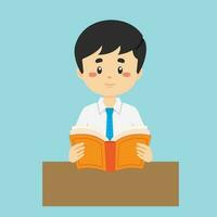 Student Read a Book vector