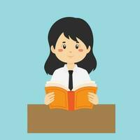 Student Read a Book vector